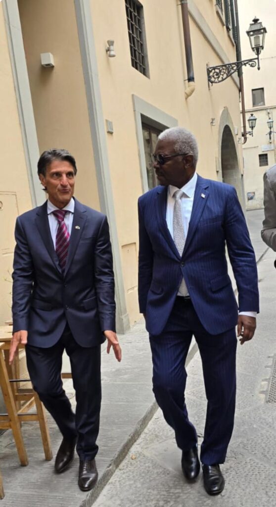 The Hon. Andrea Cecchi and H.E. Paul Andy Gomez in Florence