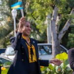 H.E. Leslia Miller-Brice celebrating Bahamian Flag day.
