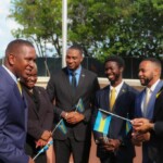 Jamahl Strachan and Leslia Miller enjoy festivities with MOFA staffers