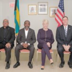 (L-R) Terry Archer, MOFA Protocol; HE Winston Pinnock, Bahamas Ambassador to the FAO, HE Cindy McCain, US Ambassador to the FAO, Lance Posey, US Embassy Nassau.