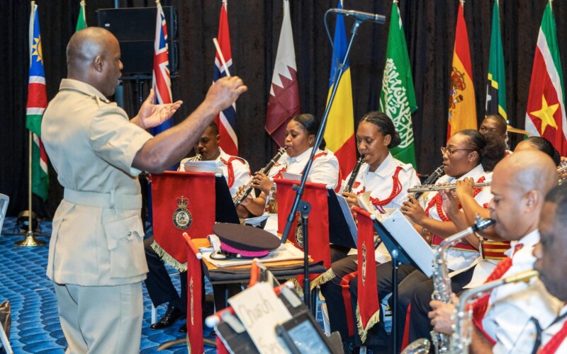 The Royal Bahamas Police Force Pop Band performs at the opening ceremony for Diplomatic Week 2023