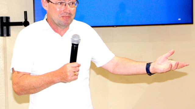 Professor Clive Schofield, Head of Research at the WMU-Sasakawa Global Ocean Institute, World Maritime University in Malmö, Sweden and Professor with the Australian Centre for Ocean Resources and Security (ANCORS), University of Wollongong (UOW), Australia giving a presentation